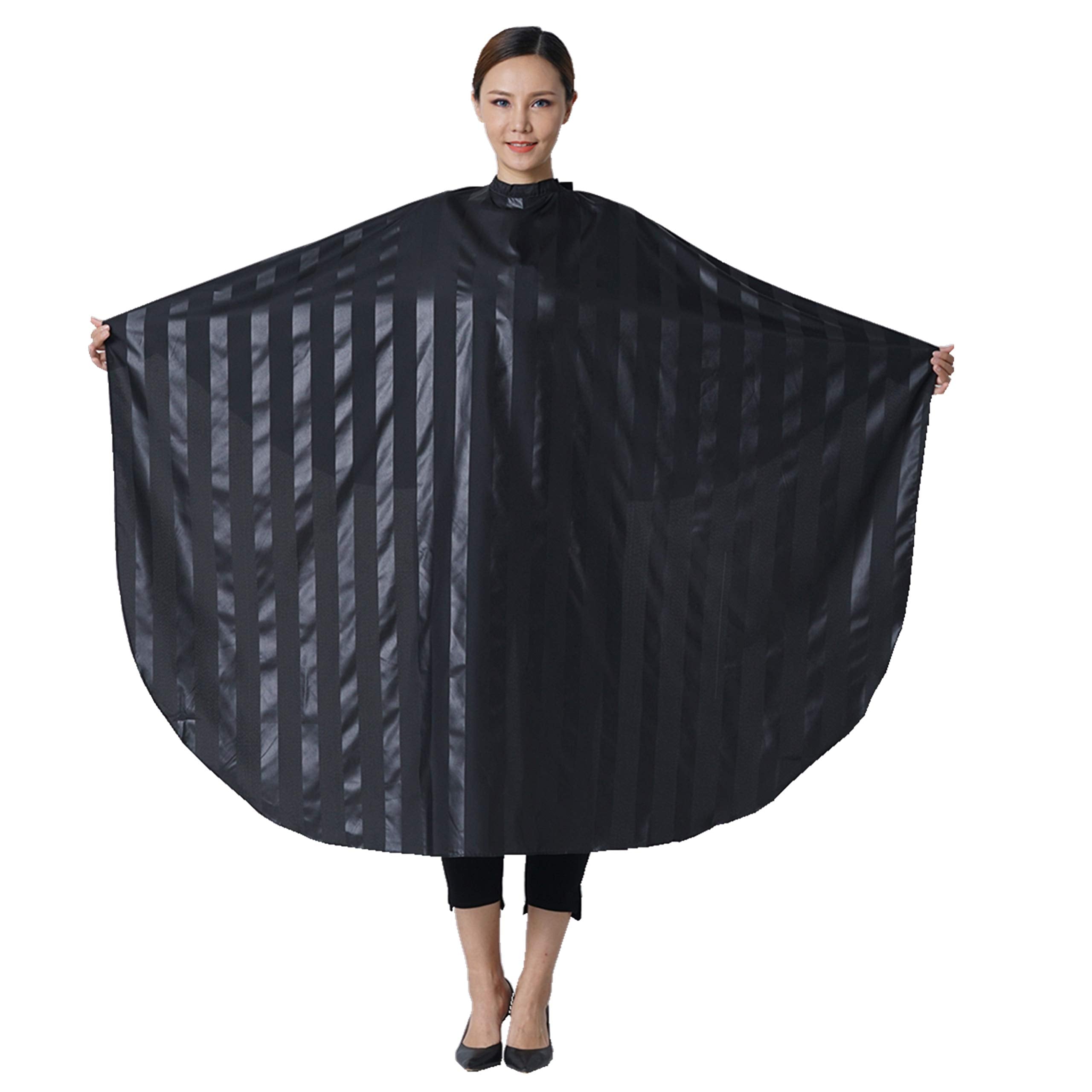 SMARTHAIR cape front view showing full 54x62 coverage and neat protection