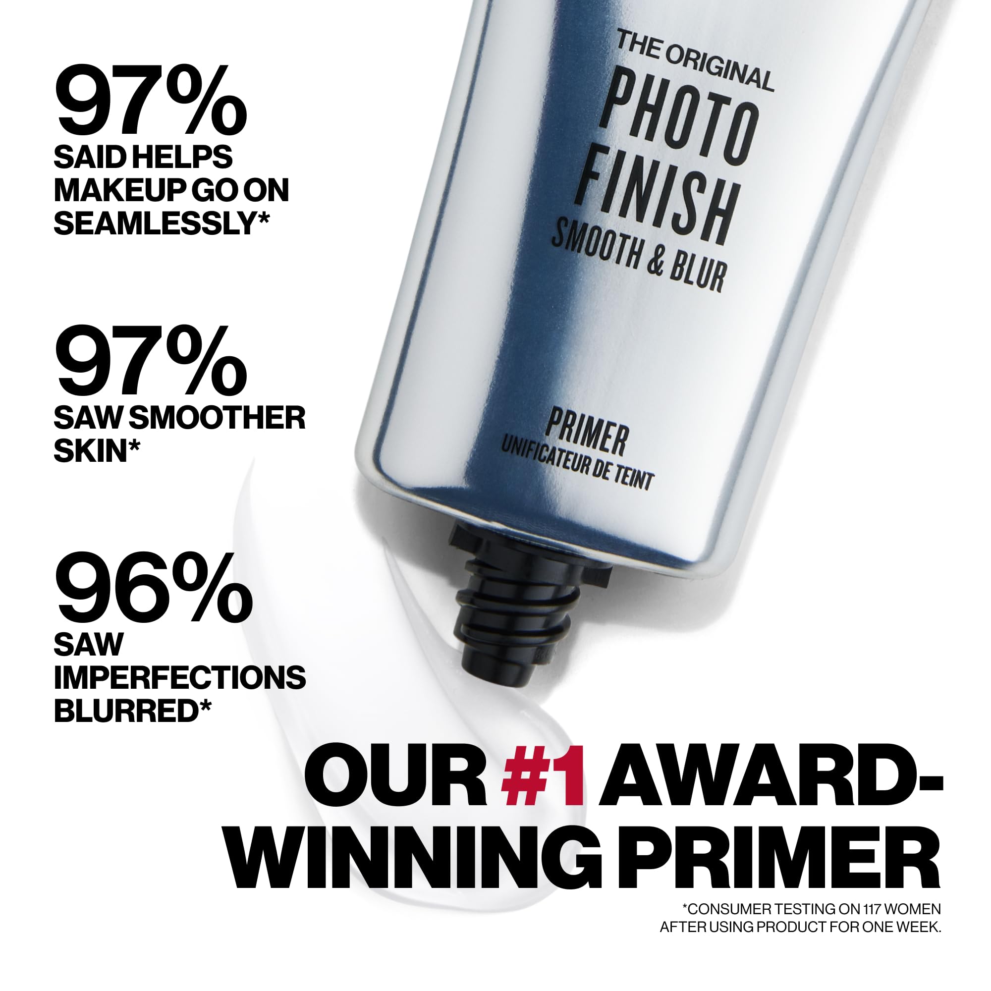Smashbox primer spread on hand to show blendability and instant smoothing benefit