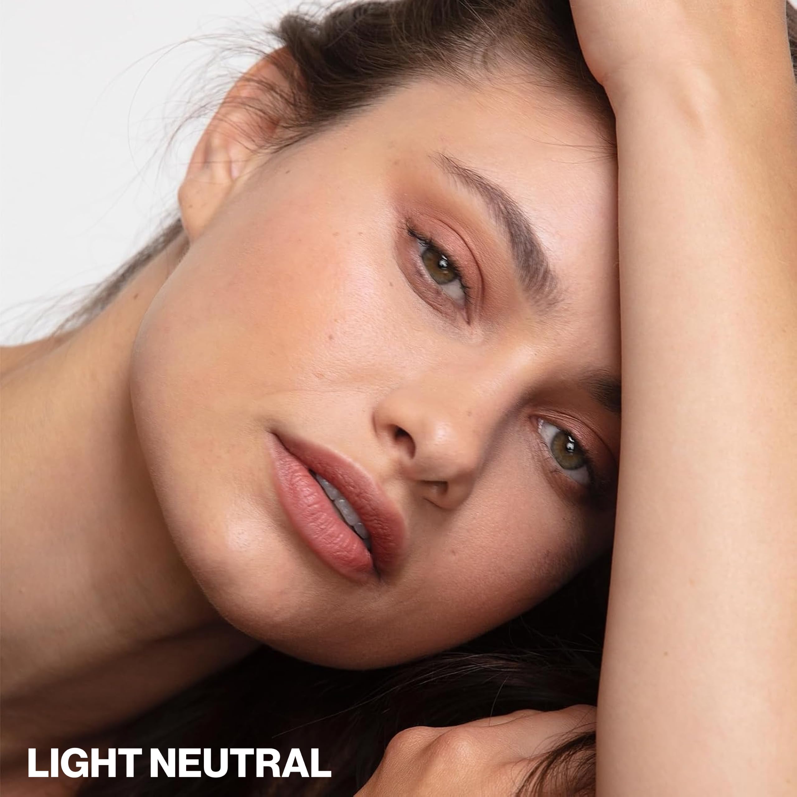 Smashbox before and after swipe demonstrating subtle coverage and evened tone