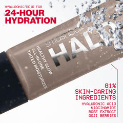 Smashbox texture close-up showing dewy, hydrating formula benefit