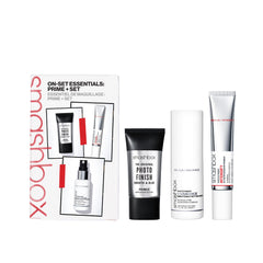 Smashbox kit front packaging showing all three travel essential pieces for convenience