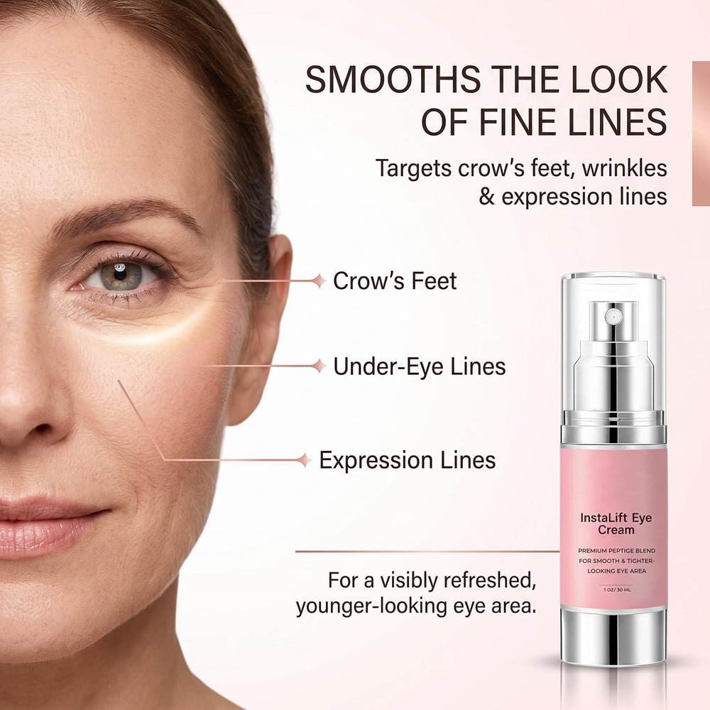 SMOOCHEE applying cream under eye to reduce puffiness