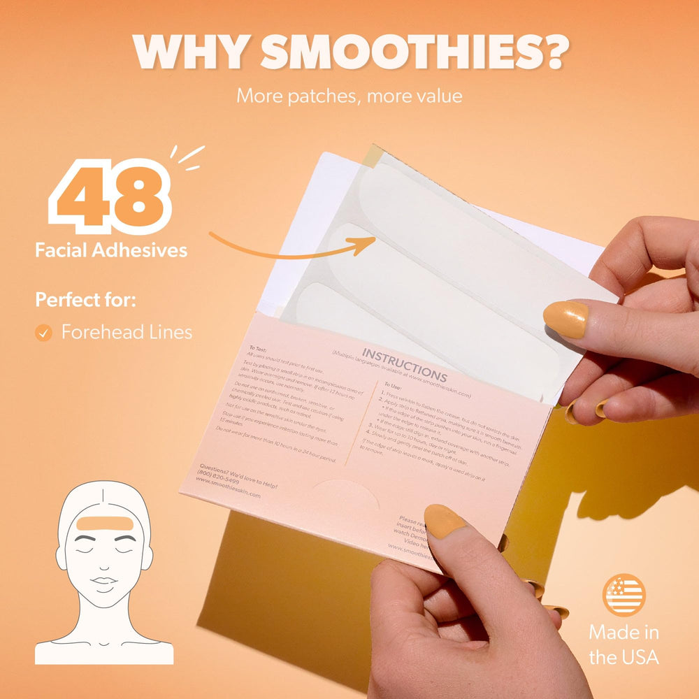 Smoothies patch held in hand to show scale and easy placement for precise wrinkle coverage
