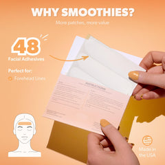 Smoothies patch held in hand to show scale and easy placement for precise wrinkle coverage