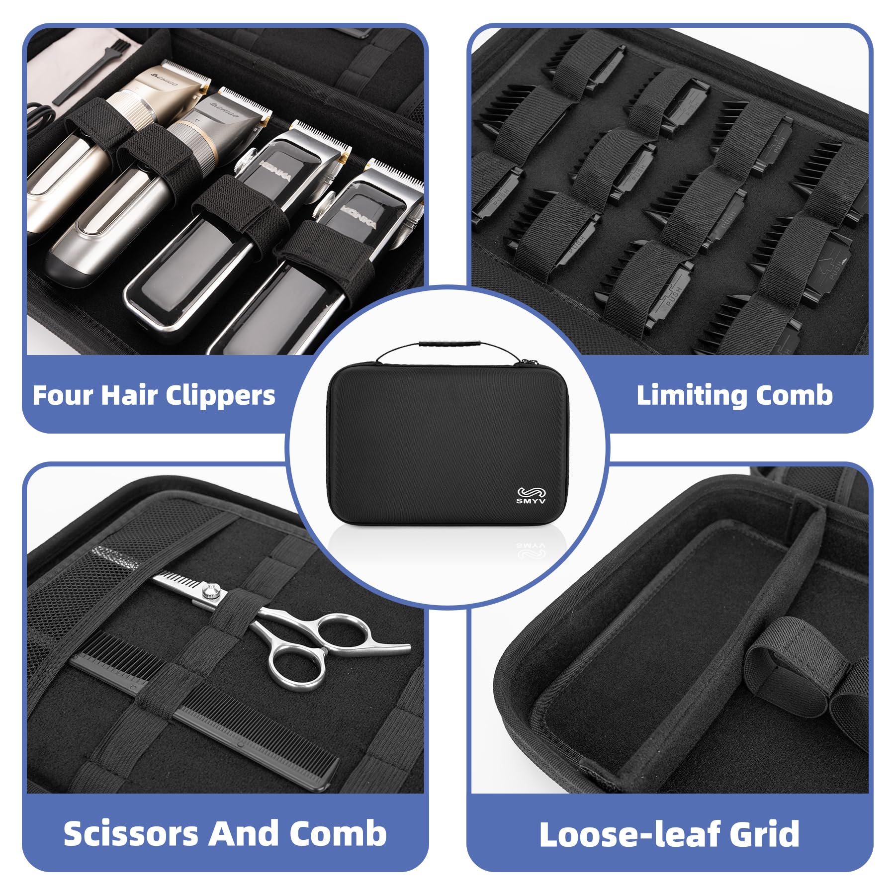 SMYV barber case held in hand showing scale benefit: compact travel-friendly size