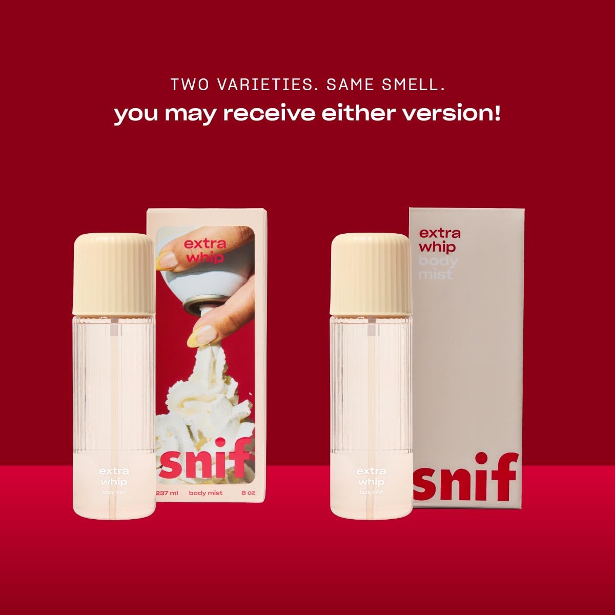 Snif ingredient flatlay with vanilla and cream notes for scent preview