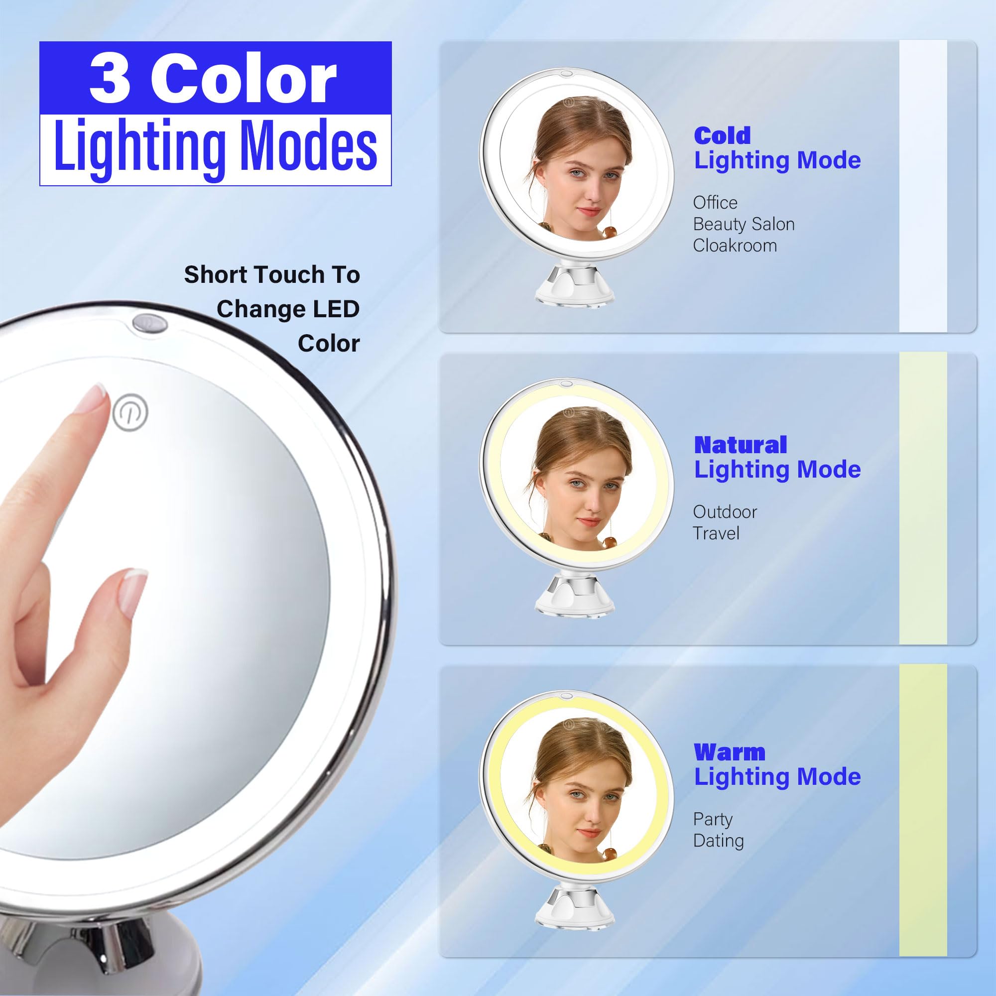 Snowflakes touch control panel and LEDs offering adjustable brightness