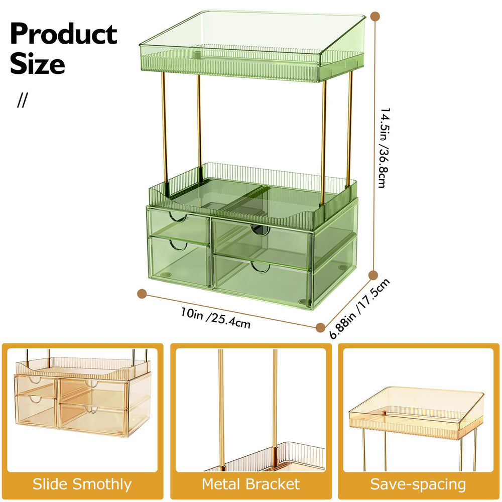 SNSLXH top shelves holding serums and perfume to display taller product storage benefit
