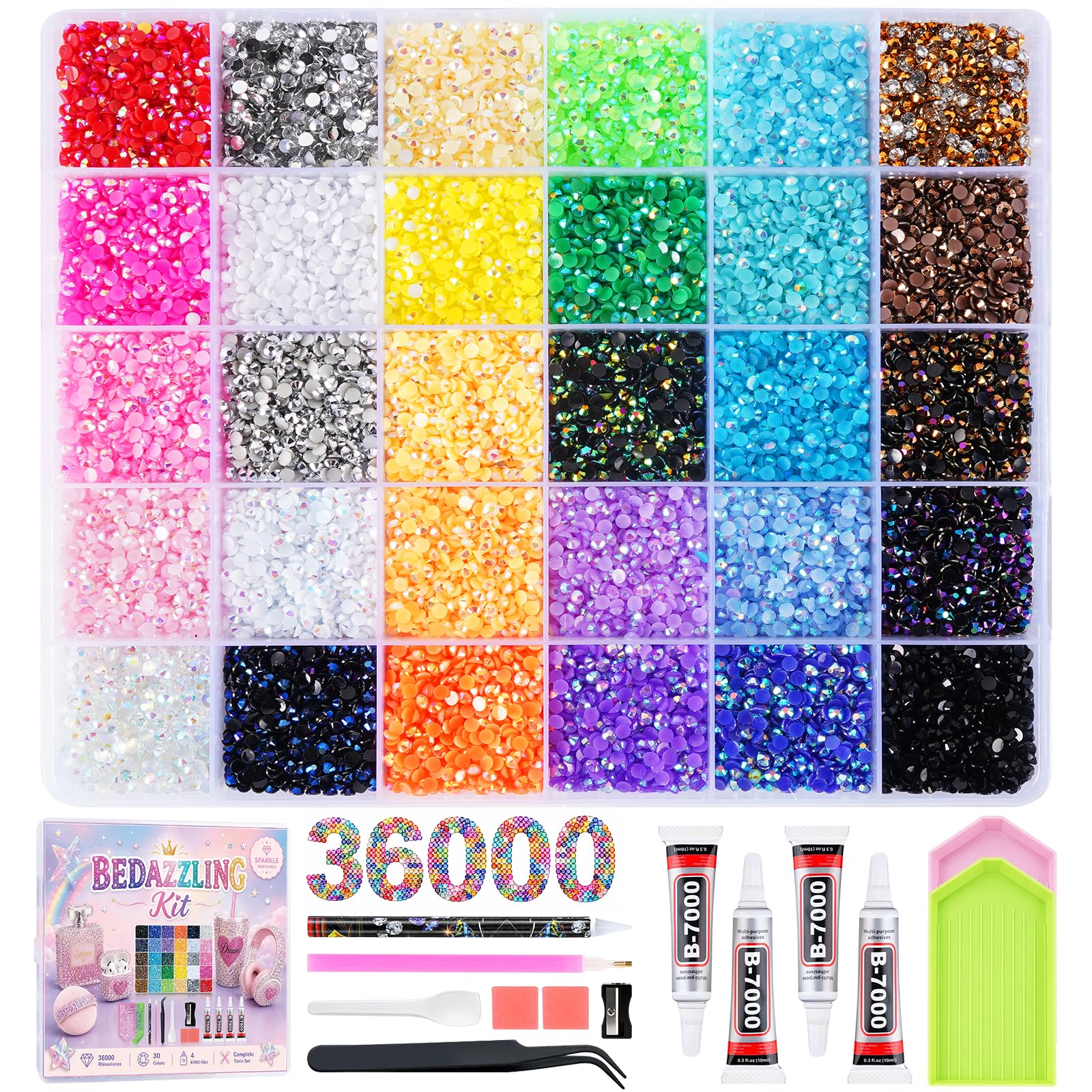 SOANNY full kit front view shows organized rhinestones and tools, ready to craft