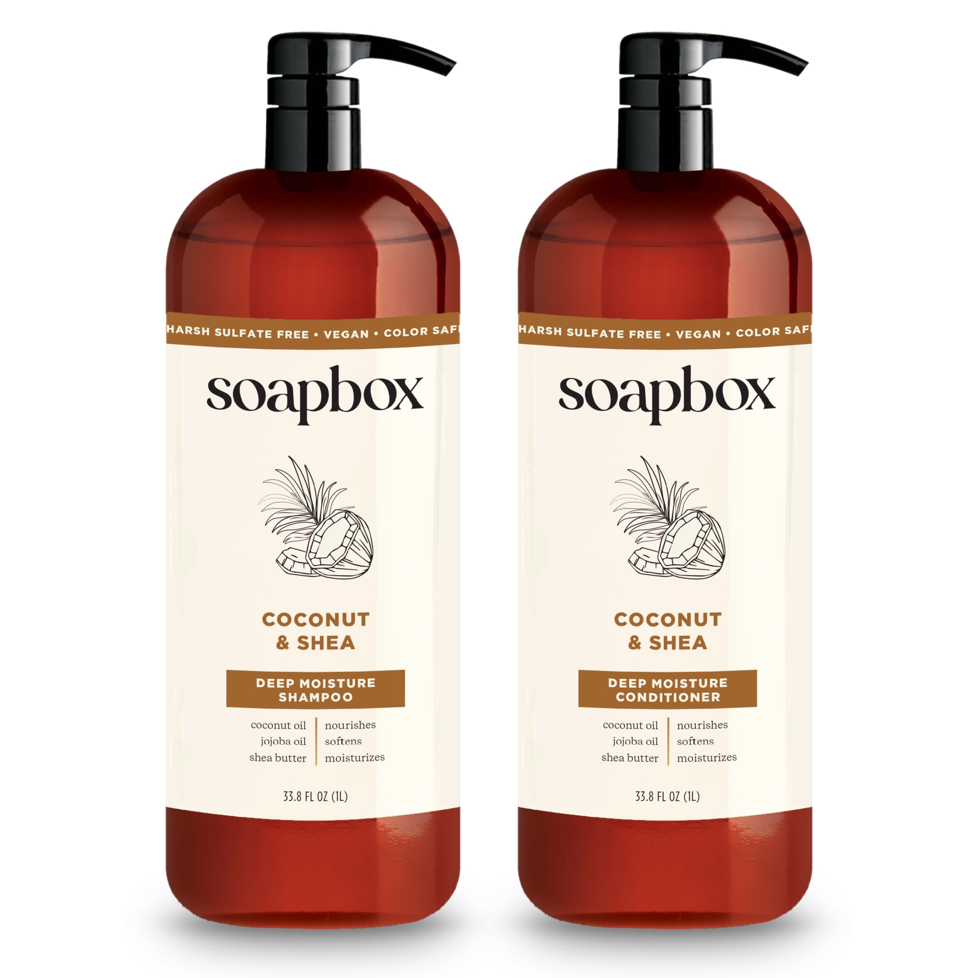 Soapbox front packaging showing coconut and shea for moisturizing