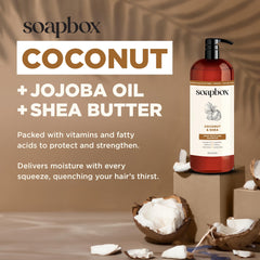 Soapbox shampoo texture close-up showing rich moisturizing lather