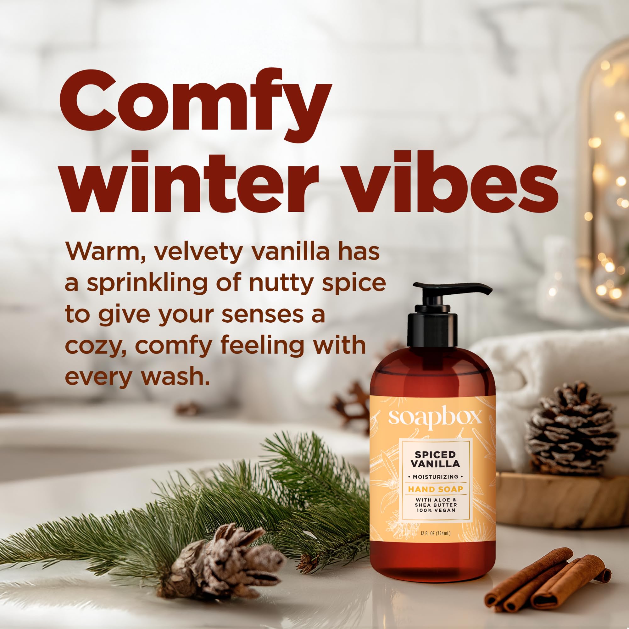 Soapbox foamy lather on hands in use demonstrating gentle cleansing and moisturizing performance