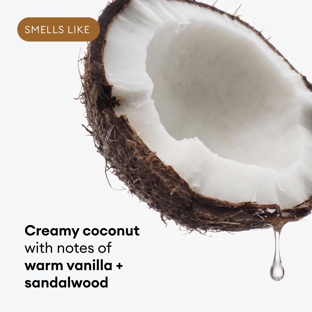Flatlay of coconut, shea butter and Soapbox bottles, natural ingredient benefit