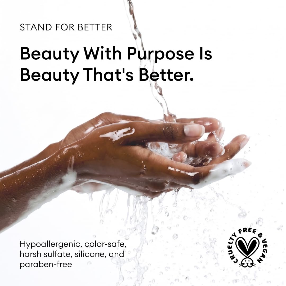 Soapbox label detail with biotin and vegan collagen, shows formulation benefits