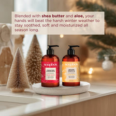 Soapbox product label close-up showing ingredients and clean formula benefits for skin-friendly washing