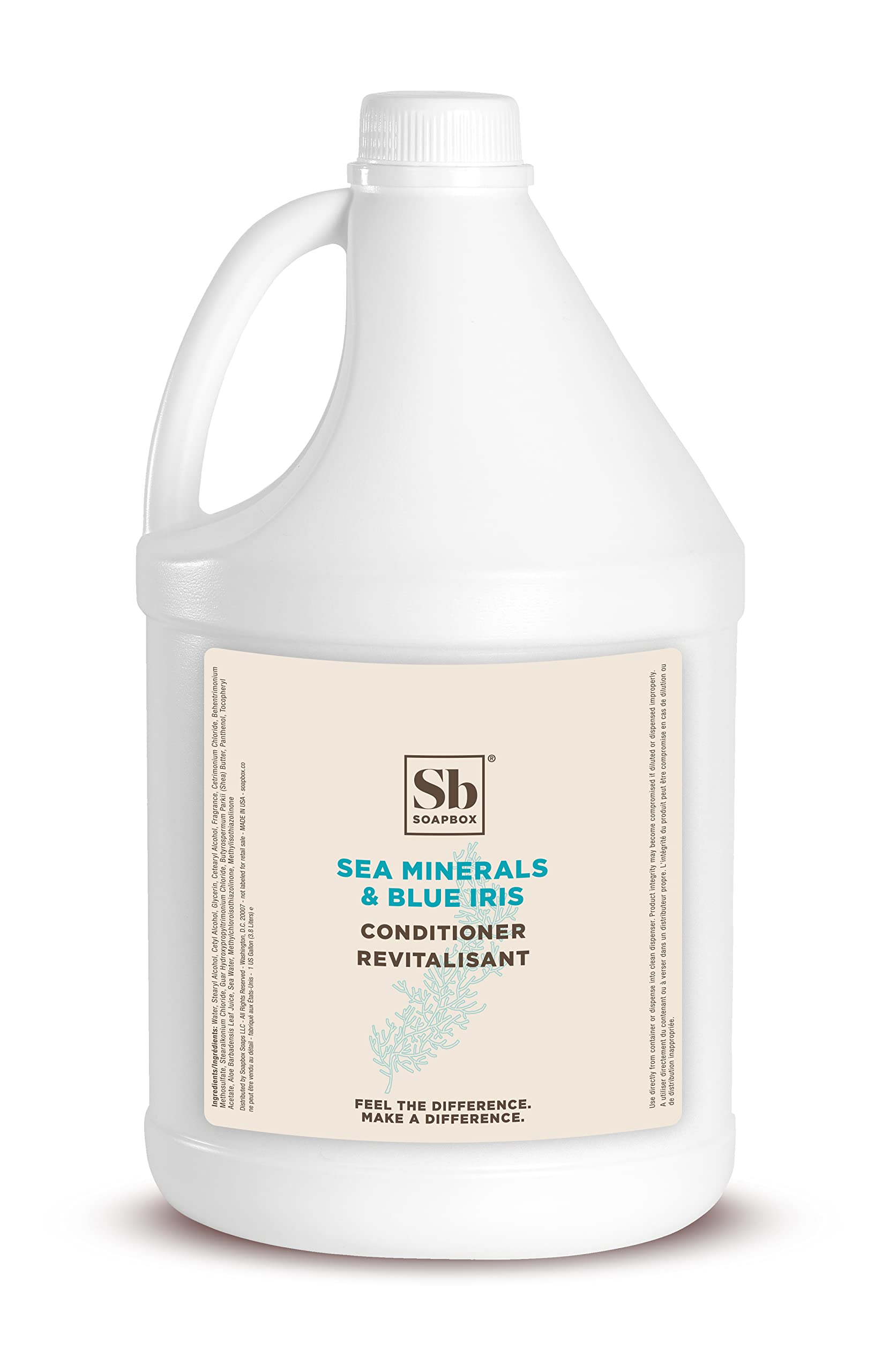 Soapbox gallon front view showing label and size for bulk refills