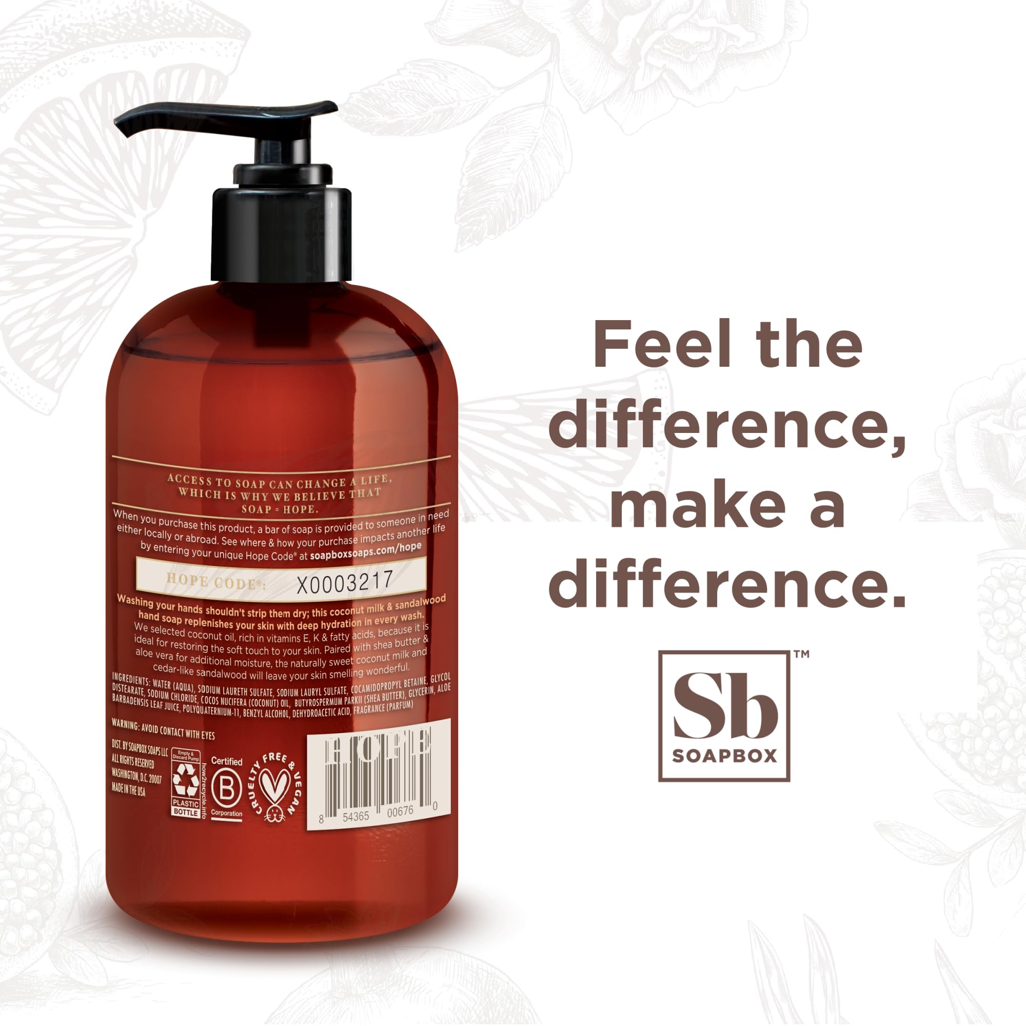 Soapbox bottle beside common items showing true size and practical benefit