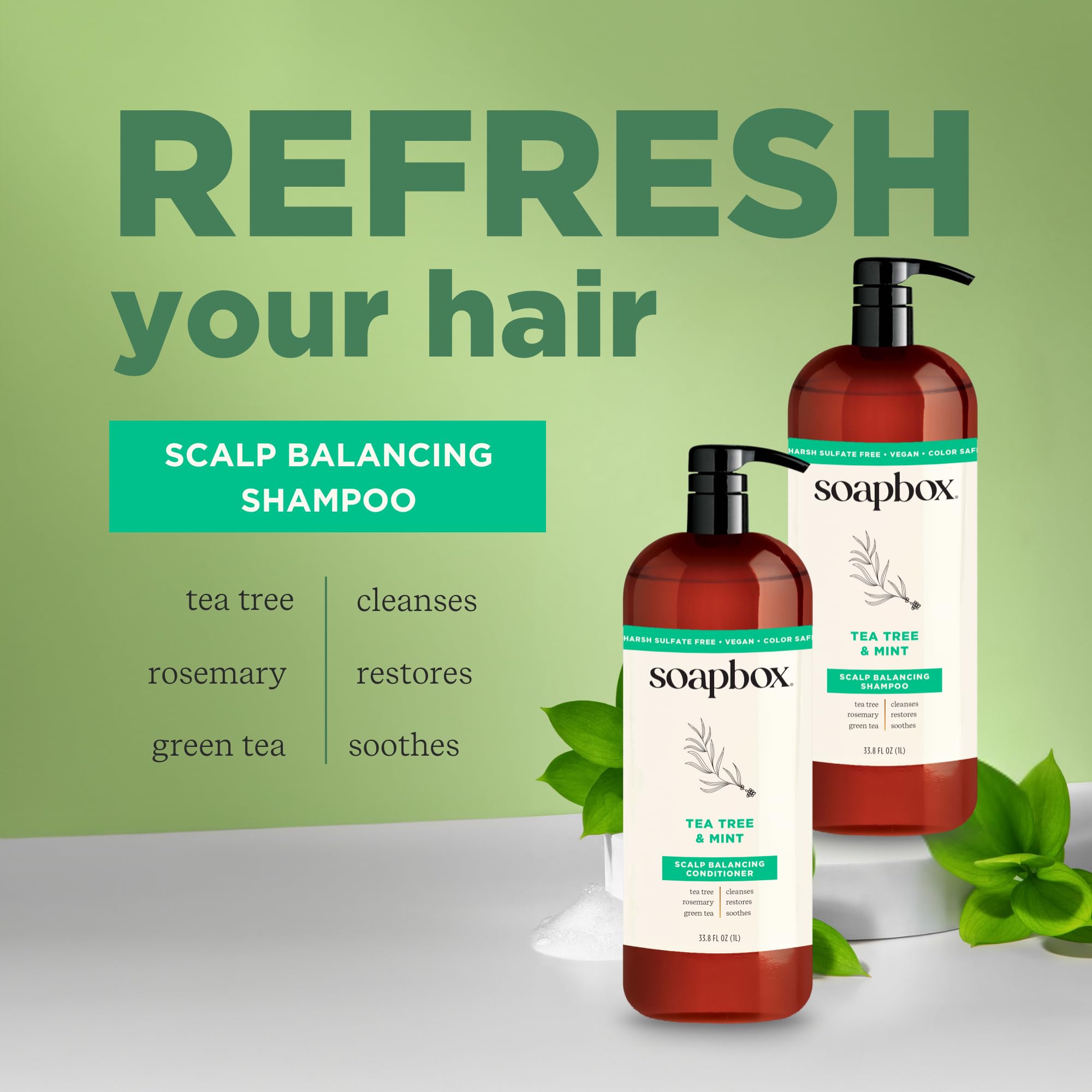 Soapbox back label with ingredients and color-safe, vegan benefits