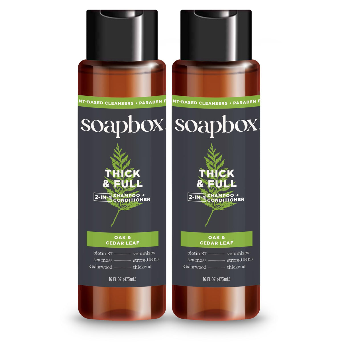 Soapbox front packaging showing product and volume benefit