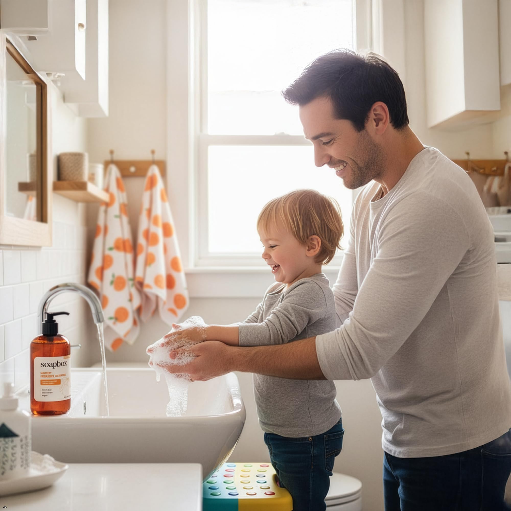 Soapbox three-bottle set showing value and convenience benefit