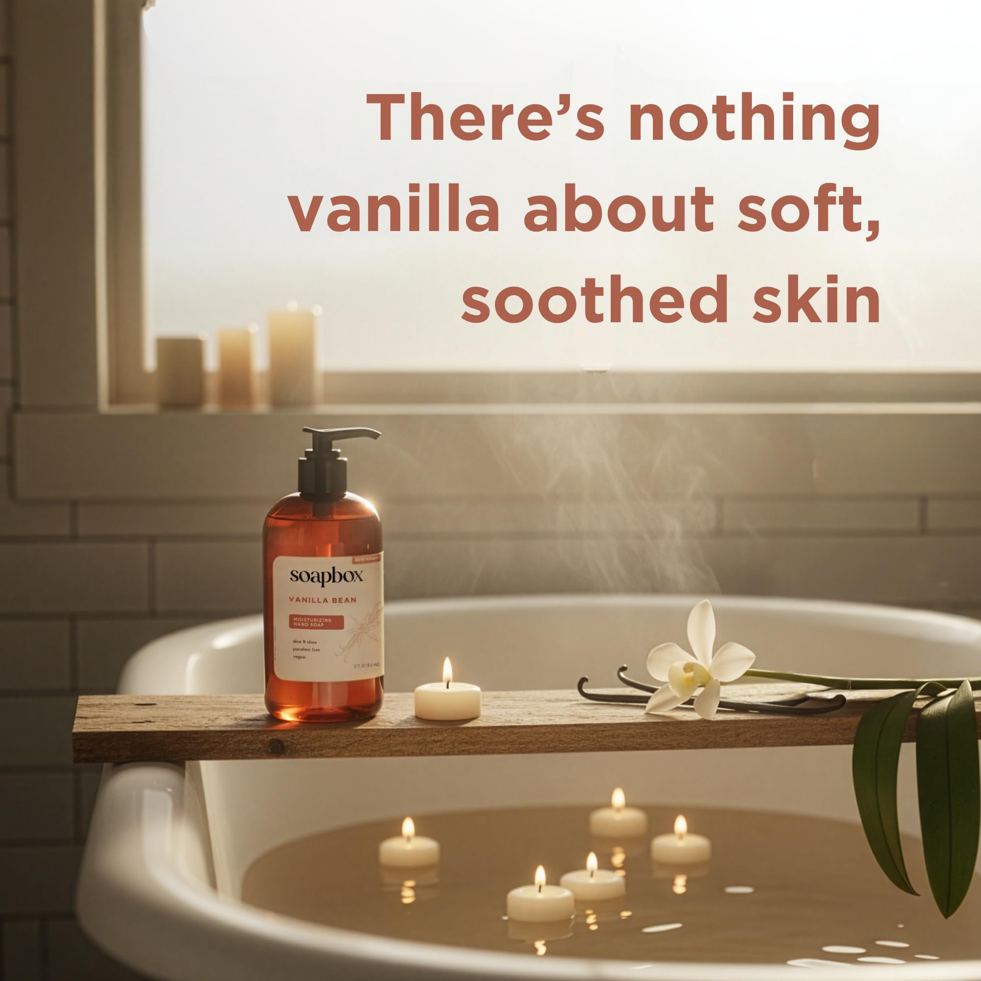 Soapbox vanilla bean texture lather demonstrating gentle moisturizing