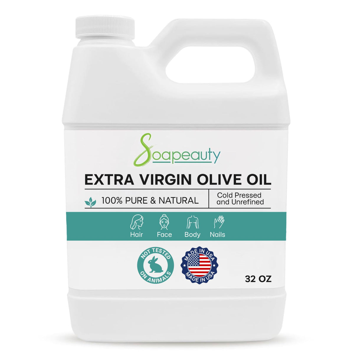 Soapeauty front label on 32 fl oz bottle shows product identity and clarity