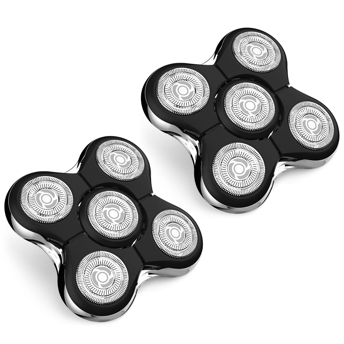 Sodaer replacement heads front view showing five dual-track foils and improved coverage