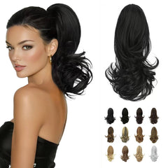 SOFEIYAN front view of packaged 13-inch ponytail, shows usable natural look