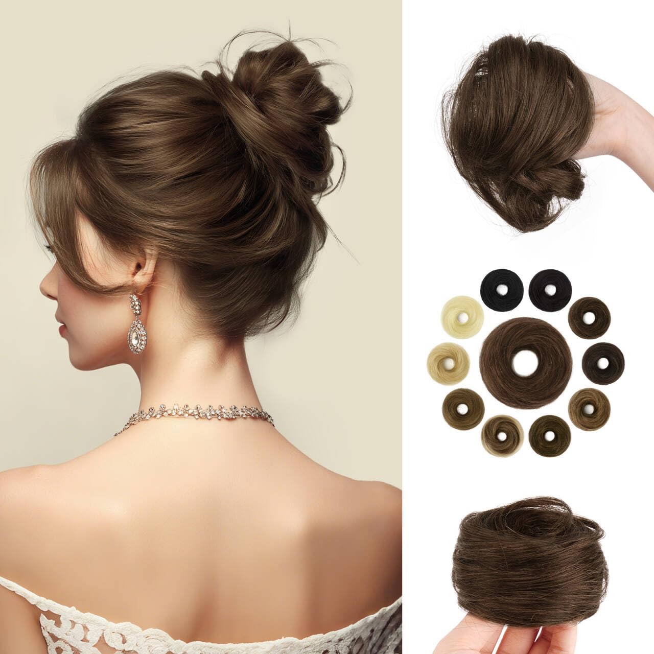 SOFEIYAN front view bun showing natural volume and instant styling benefit