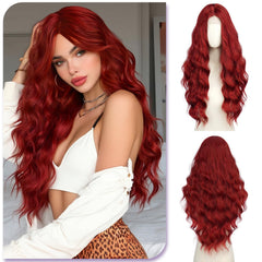 SOFEIYAN front view long wavy lace front wig shows natural hairline and flattering waves