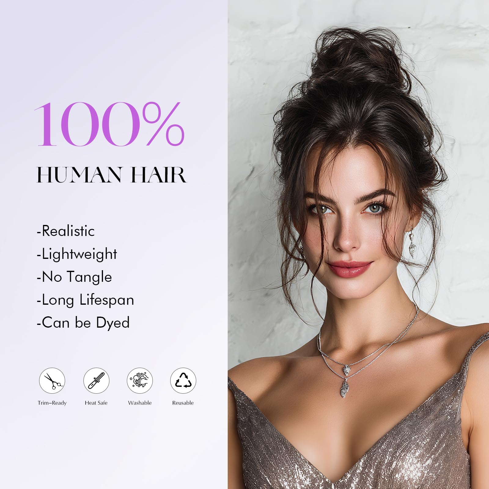 SOFEIYAN worn over ponytail demonstrating quick application and security