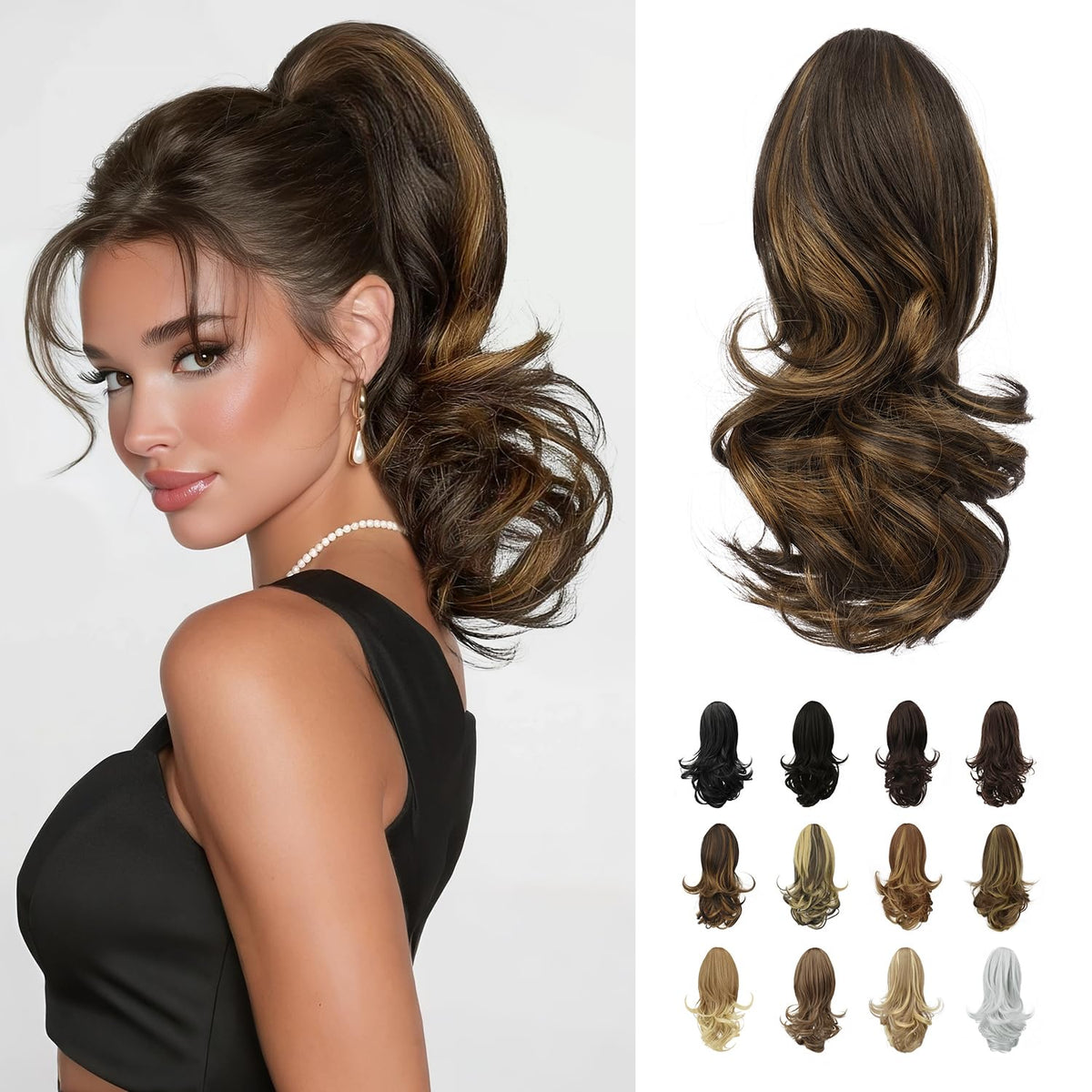 SOFEIYAN front view of curly ponytail showing natural volume and quick transformation