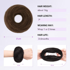 SOFEIYAN close-up texture of human hair bun for authentic look and blend