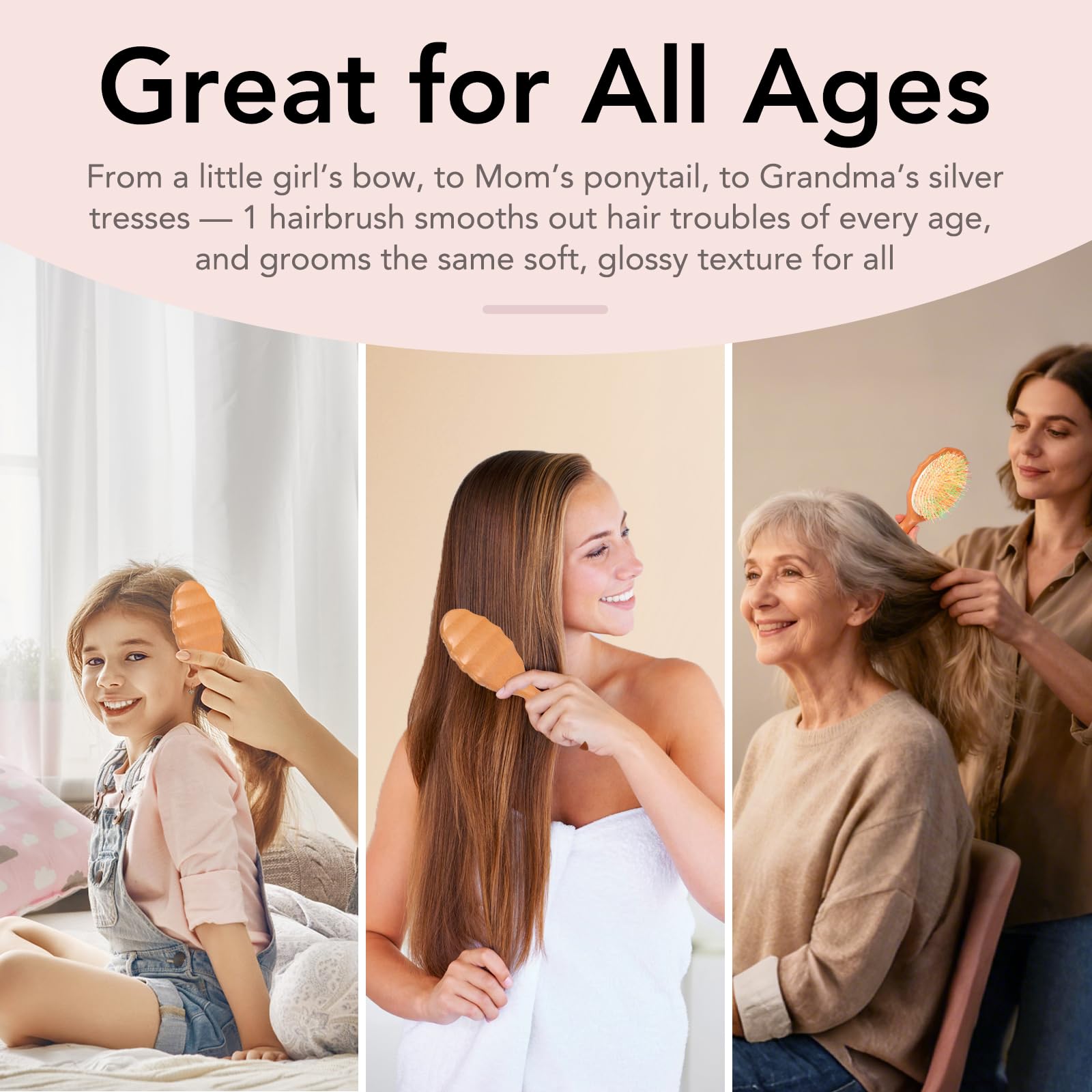 Sofmild brush styling human hair extensions for smooth, glossy finish