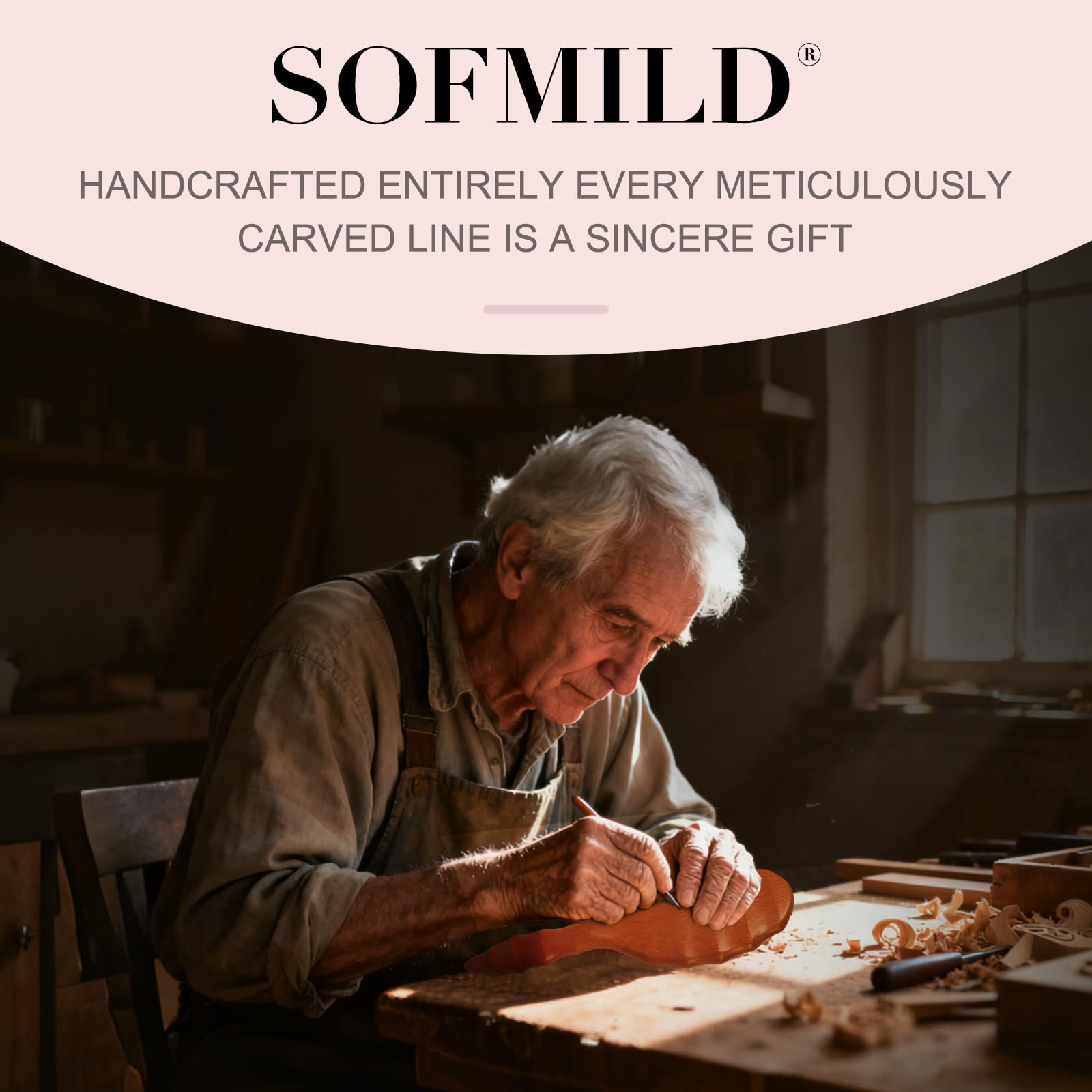 Sofmild brush next to ruler showing compact travel-friendly size