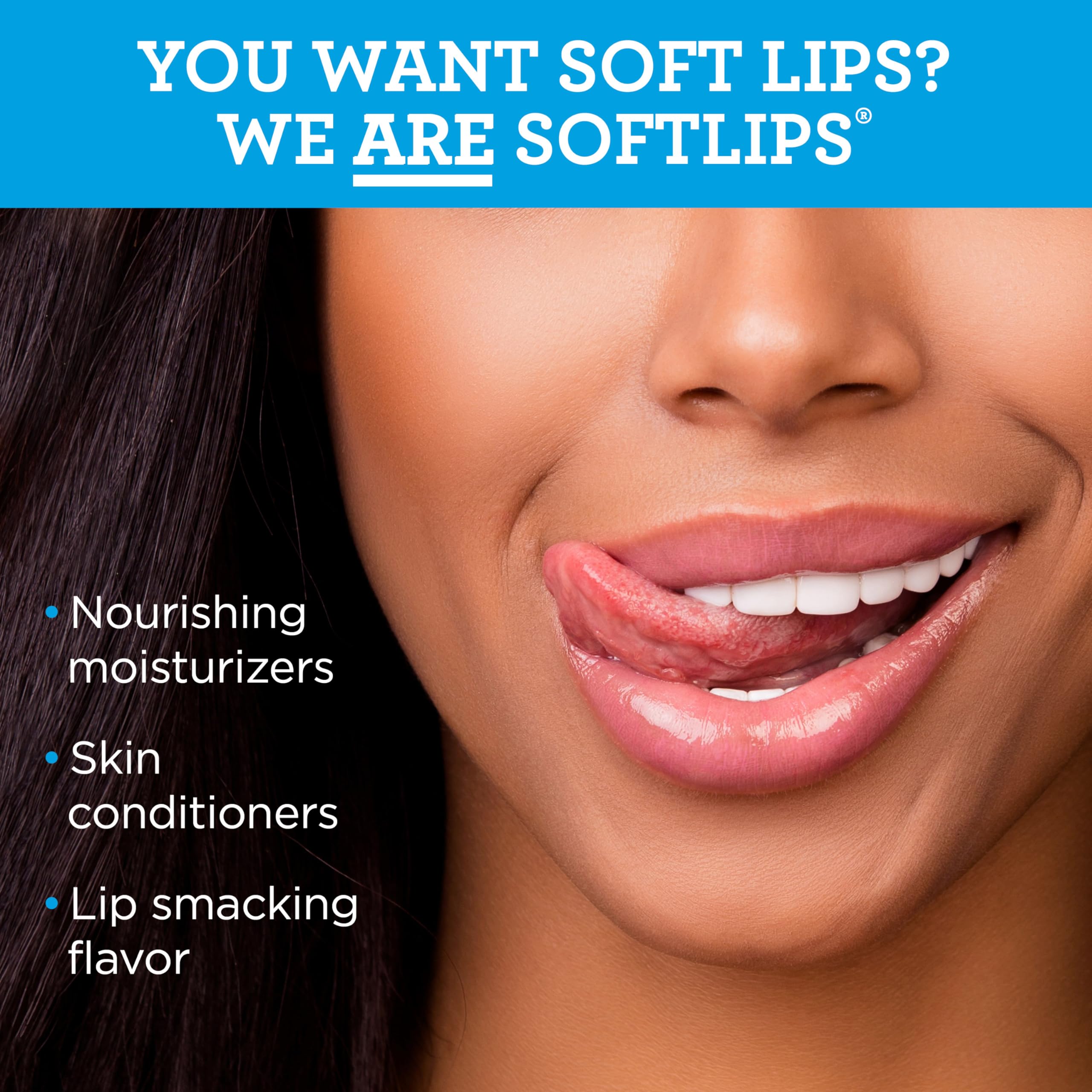 SoftLips single slim stick extended to show applicator and smooth glide
