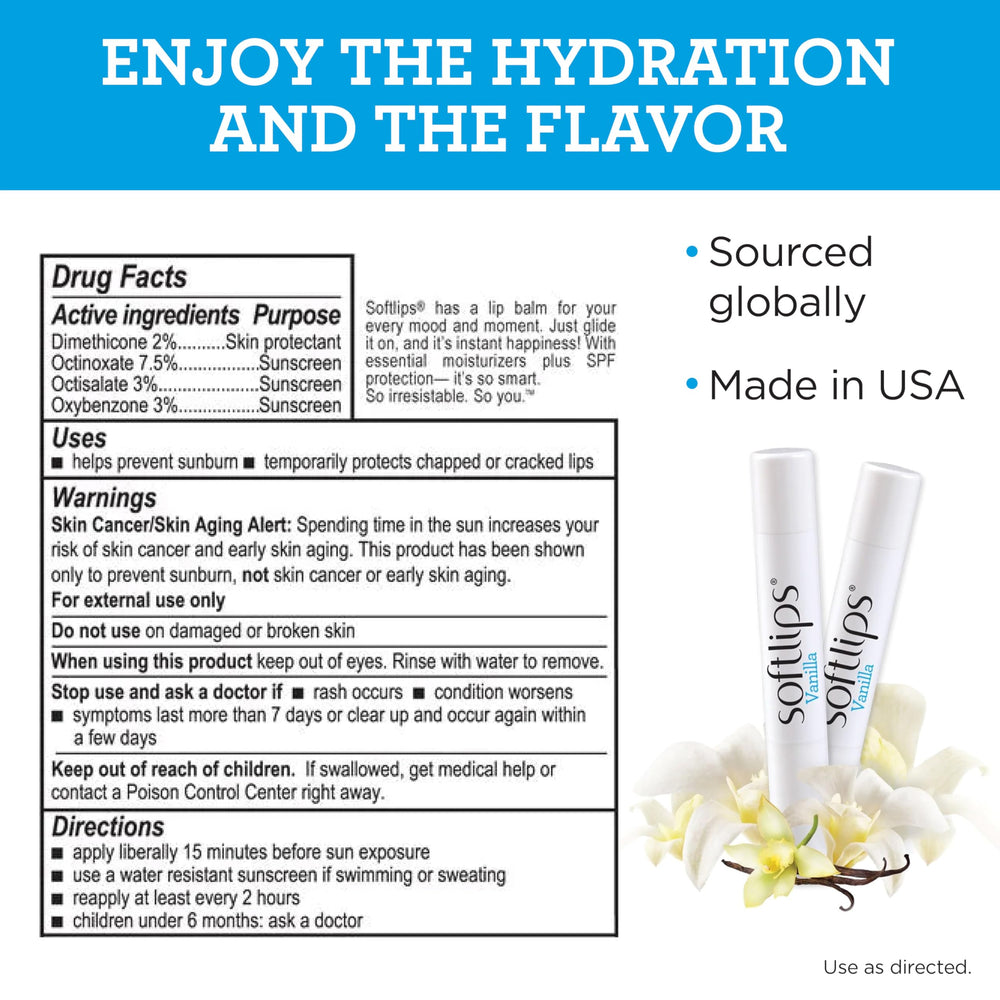 SoftLips twin pack open showing two sticks for travel and daily backups