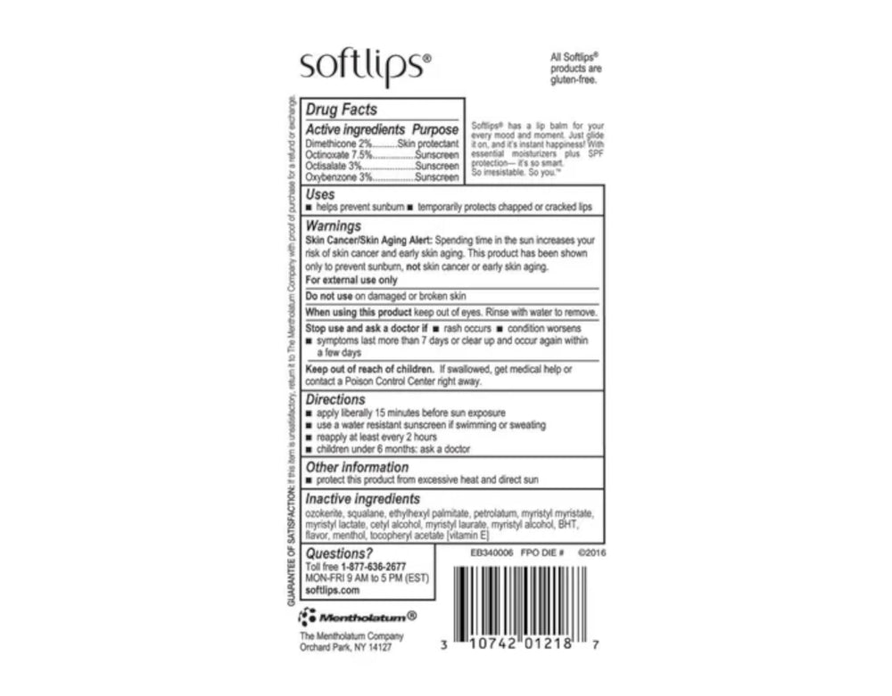 SoftLips close-up of a single stick revealing smooth applicator and easy glide