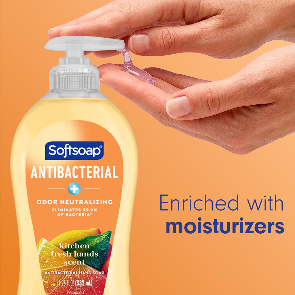 Softsoap bottle next to a common household item showing scale