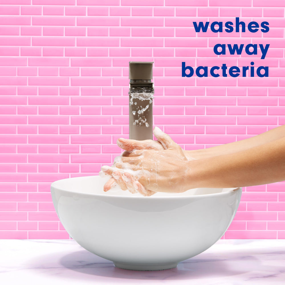 Softsoap bottle held in hand showing 11.25 oz scale and easy handling