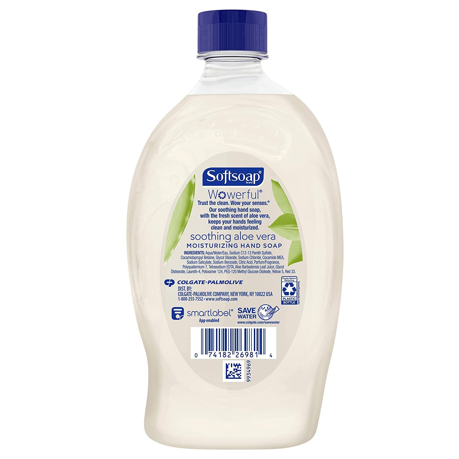 Softsoap easy-pour cap close-up preventing spills while refilling