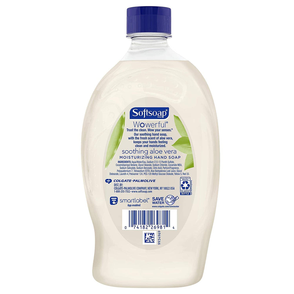 Softsoap easy-pour cap close-up preventing spills while refilling