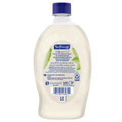 Softsoap easy-pour cap close-up preventing spills while refilling