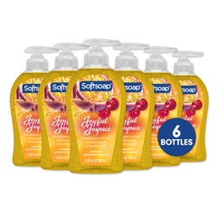 Softsoap six-pack front packaging showing cherry and passion fruit fragrance and convenience