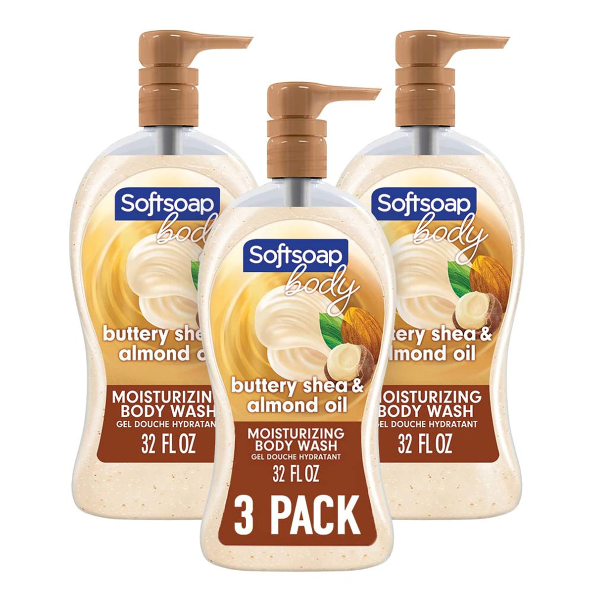 Softsoap front pump bottle showing 32 fl oz size and convenient dispenser
