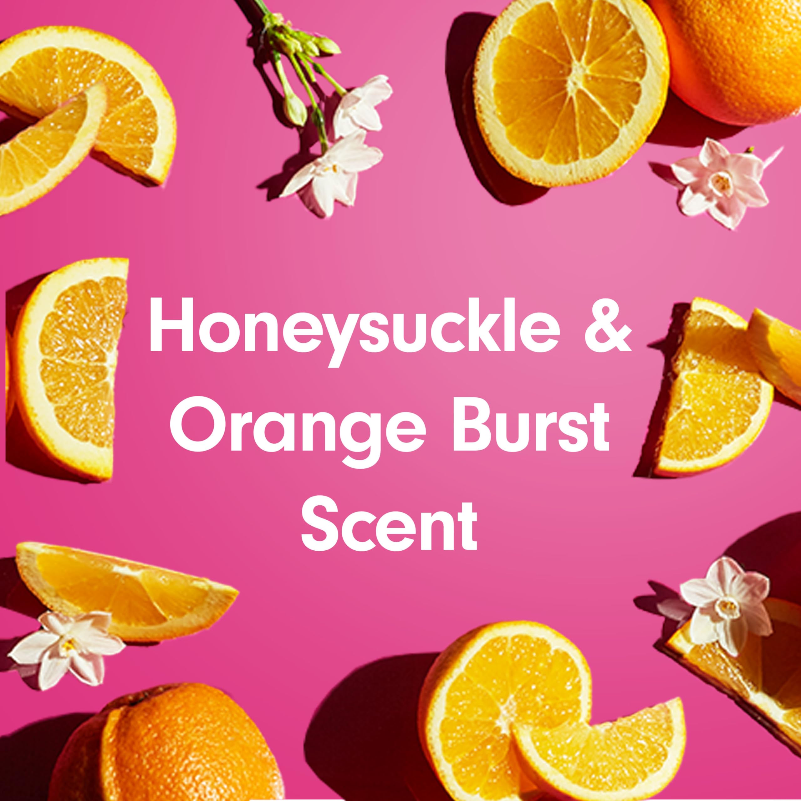 Person using Softsoap in shower, refreshing citrus-floral scent lifts mood benefit