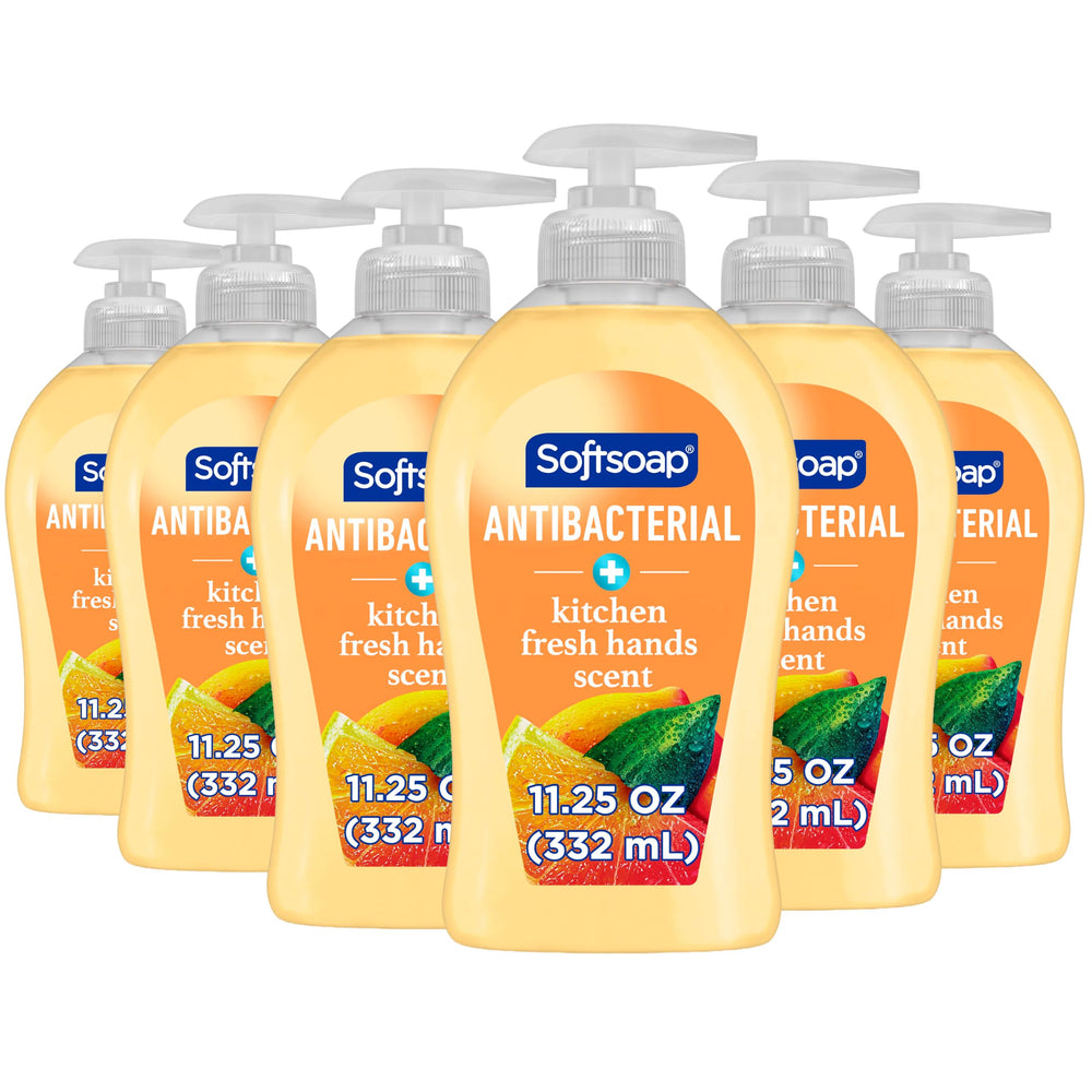 Softsoap front packaging showing kitchen fresh hands scent and benefits