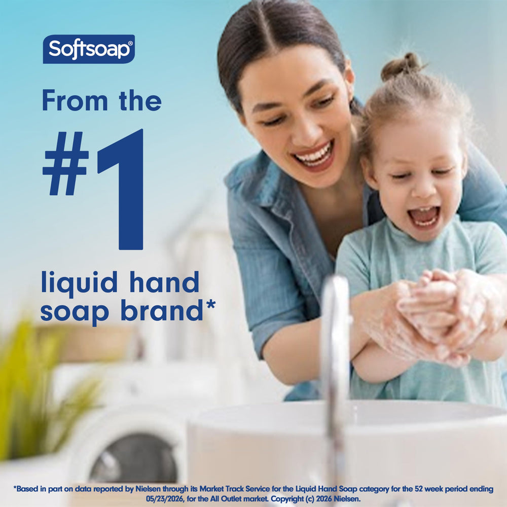 Softsoap texture with visible moisture beads for softer-feeling hands