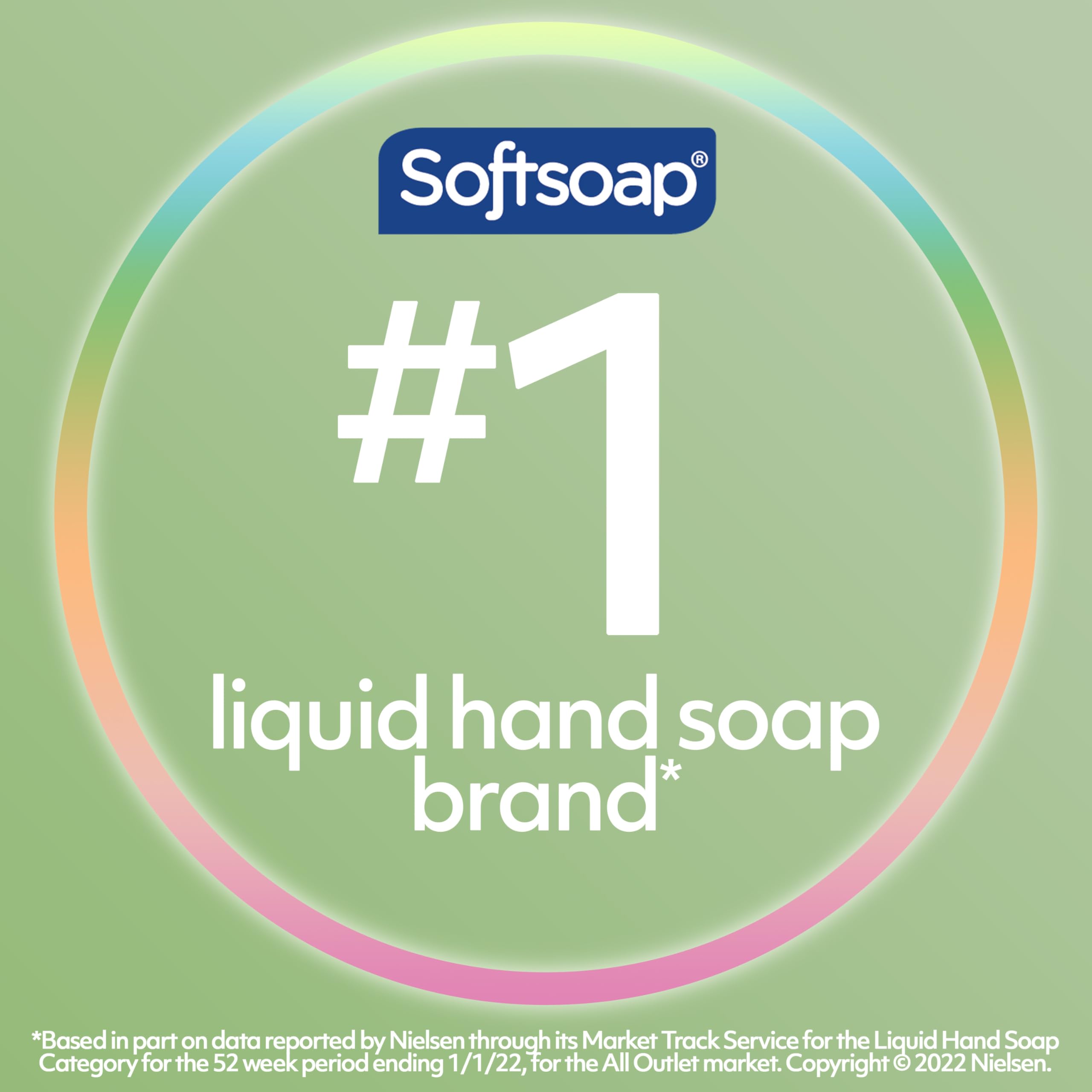 Six-pack of Softsoap bottles grouped to show value and consistent home supply