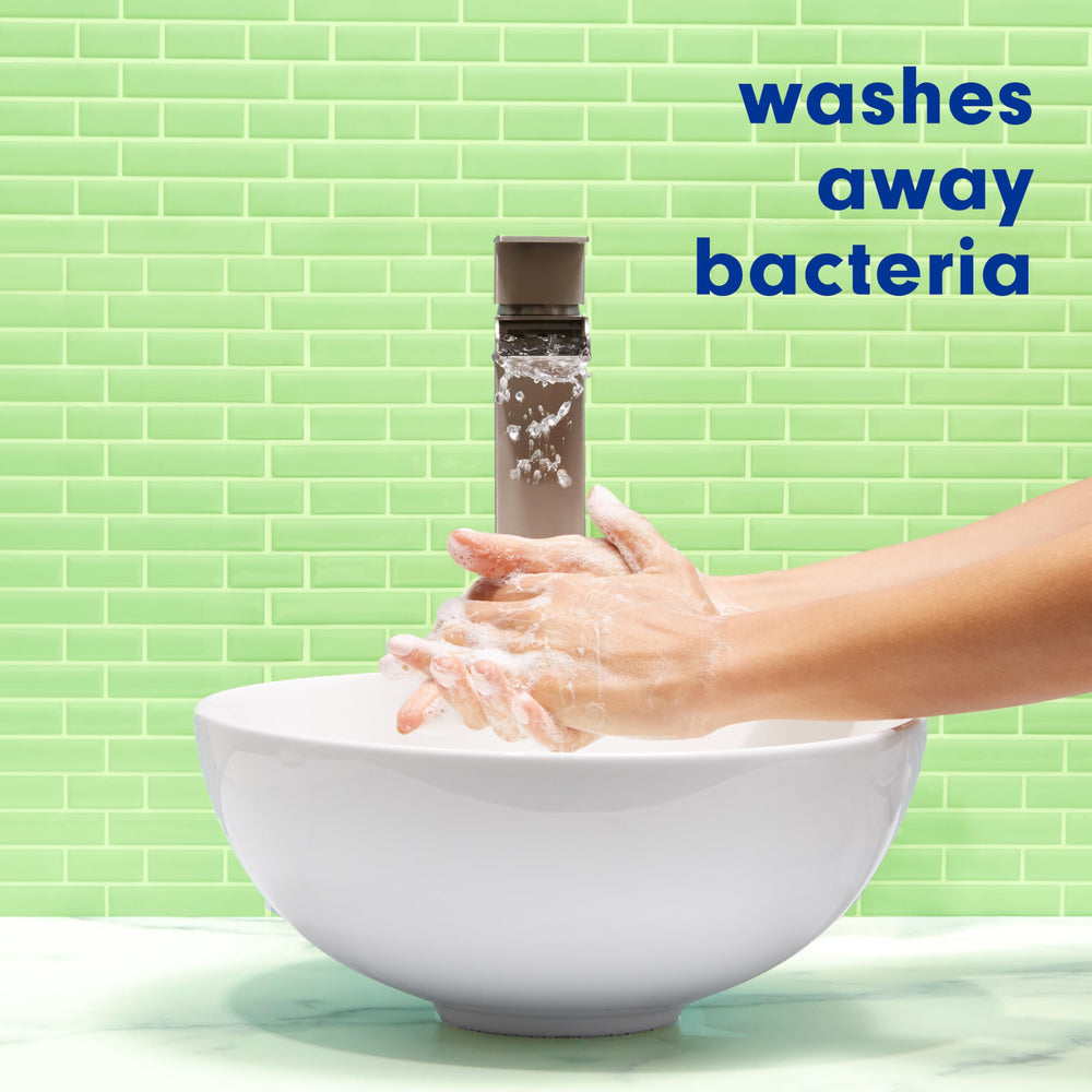 Softsoap used as bathroom dispenser for frequent handwashing ease